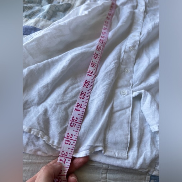 Banana Republic Womens White A-Line Button Down Linen Bridal Shower Sundress 6 - Picture 5 of 10